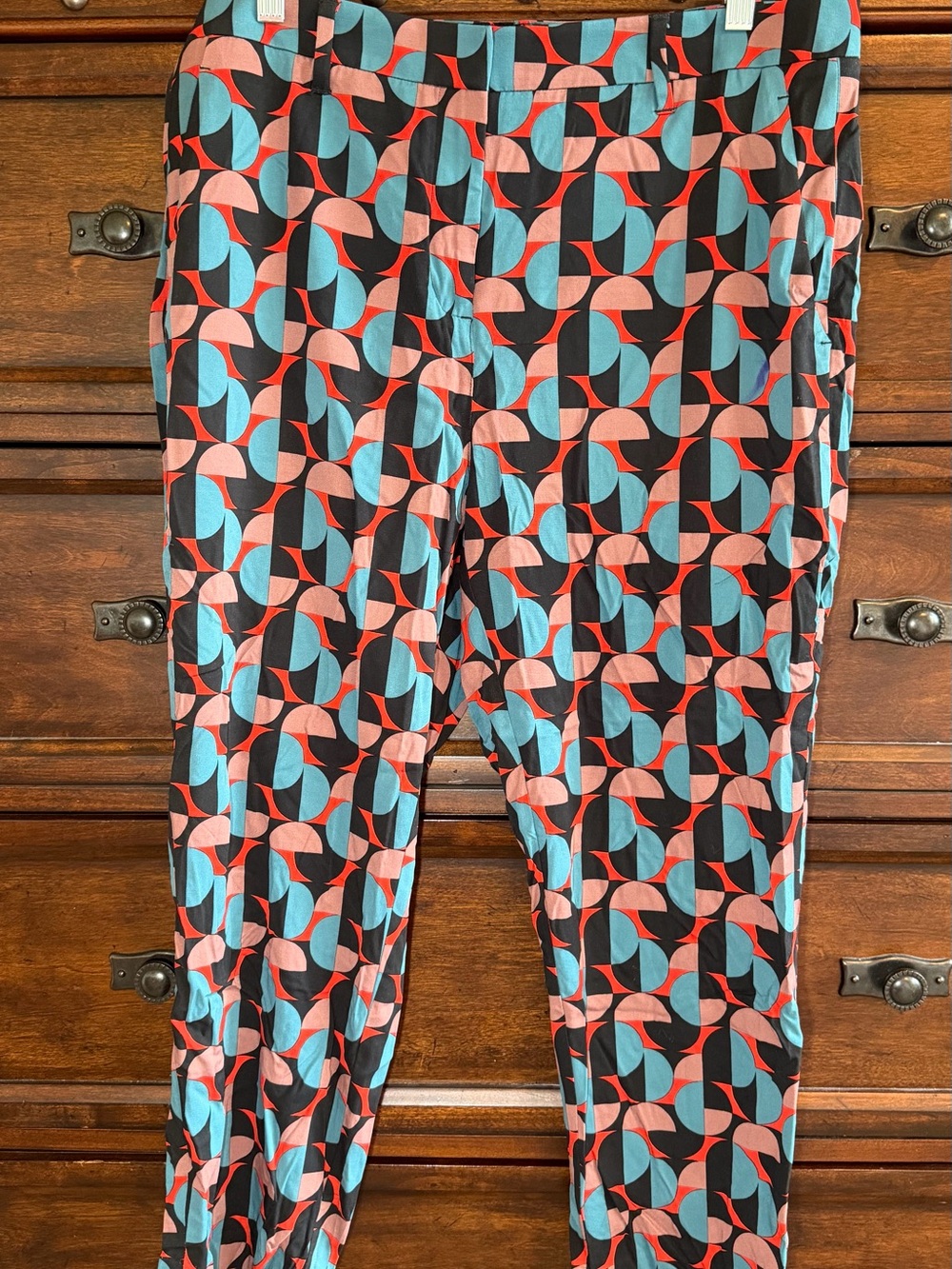 Wildfang Geometric Print Trousers in Black, Coral, Teal